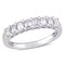 Gem And Harmony 1.00 Carat (ctw Color G-H VS2-SI1) Emerald-Cut Diamond Semi-Eternity Wedding Band Ring in 14k White Gold